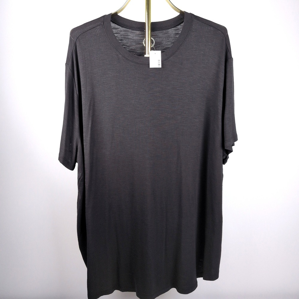 Maurices 24/7 Women 1X Tunic T-Shirt Black Soft Rayon Spandex Short Sleeve Tee